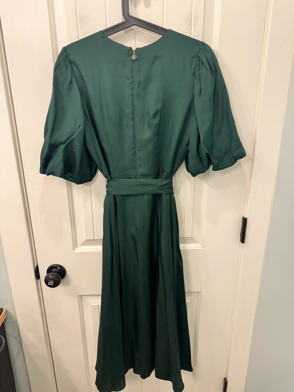 Kate Spade Matinee Silk Blend Dress 2 Emerald Green Midi Elegant Romantic Chic - Picture 6 of 8